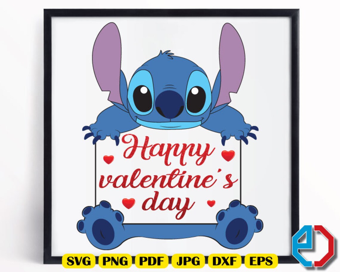 Happy Valentine's Day Stitch Wish Theme Svg Png Pdf | Etsy