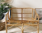 NOW SOLD Beautiful vintage Franco Albini style) bamboo sofa seat immaculate condition and beautifully made comes with foam cushion pad