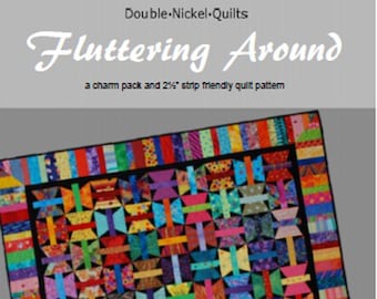 Fluttering Around digital download scrappy butterfly quilt pattern #DNQ-107