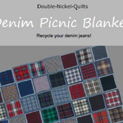 Denim Picnic Blanket Digital Download Pattern by Double Nickel Etsy