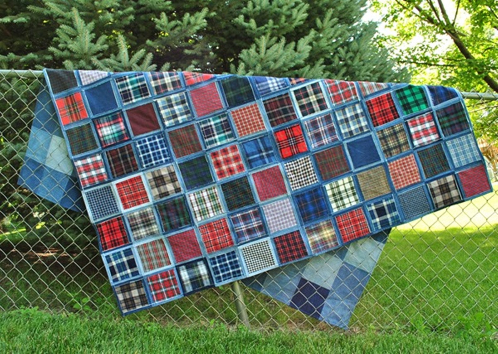 Denim Picnic Blanket Digital Download Pattern by Double Nickel Quilts