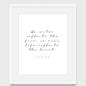 Bible verse wall art, Proverbs 27 19, christian wall art, scripture wall art, home decor, scripture art bible verse printable art kids decor