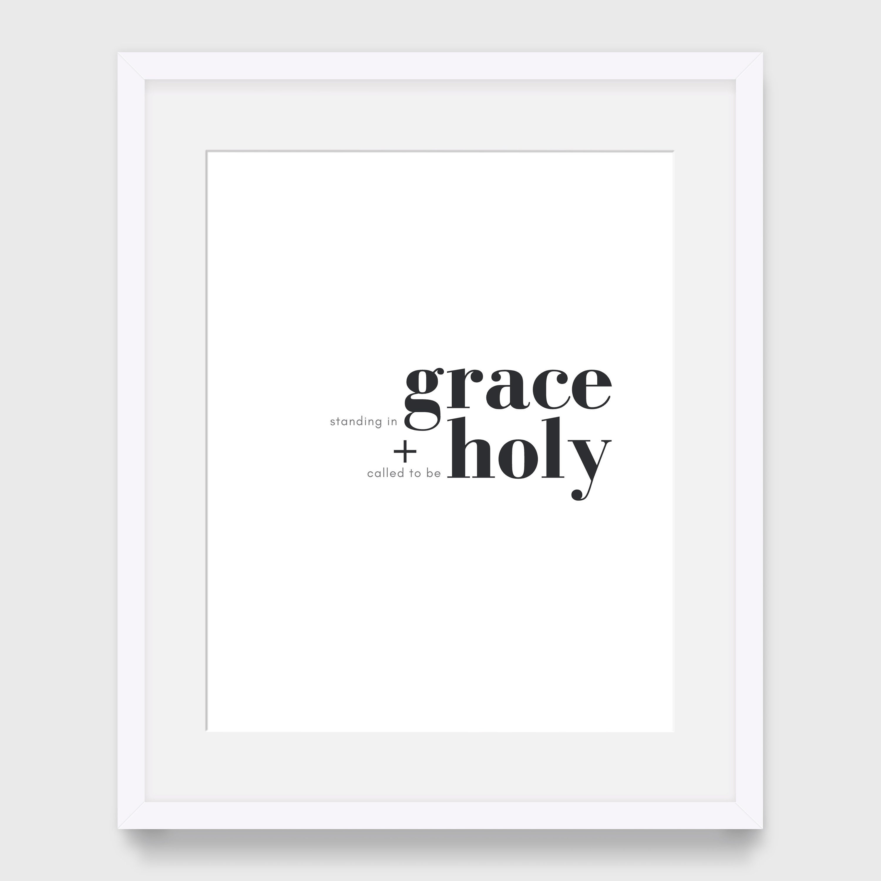 Christian Wall Art, Standing in Grace, Printable Wall Art, Scripture