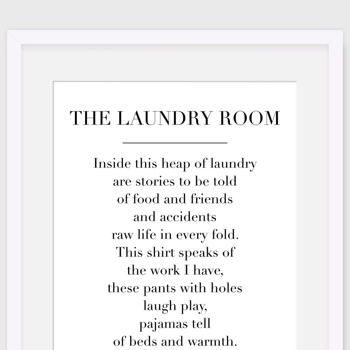Christian Wall Art, Laundry Room Decor, Inspirational Laundry Poem