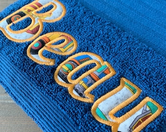 Kids personalised bath towels