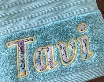 Kids personalised bath towels