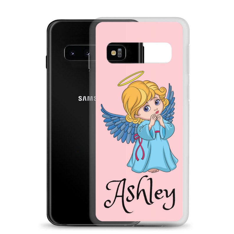 Samsung Case Pink Cute Angel Personalized phone case Pink, Angel, Ashley, Personalized Name on the case, ASHLEY image 2