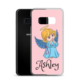 Samsung Case Pink Cute Angel Personalized phone case Pink, Angel, Ashley, Personalized Name on the case, ASHLEY image 6