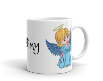 Coffee Mug  -  Cute Angel Personalized Coffee Mug! Angel, Destiny, Personalized Name on the mug, DESTINY