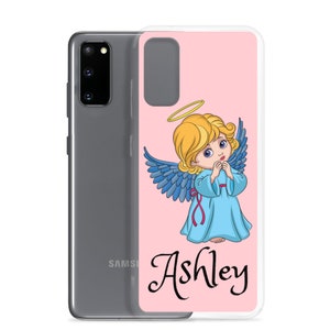 Samsung Case Pink Cute Angel Personalized phone case Pink, Angel, Ashley, Personalized Name on the case, ASHLEY image 8