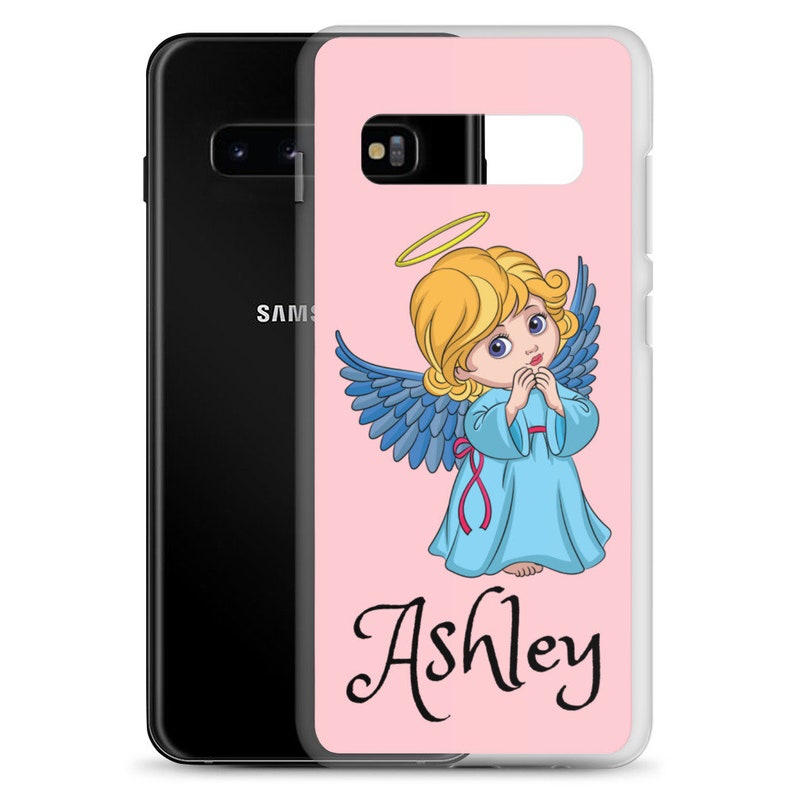 Samsung Case Pink Cute Angel Personalized phone case Pink, Angel, Ashley, Personalized Name on the case, ASHLEY image 4
