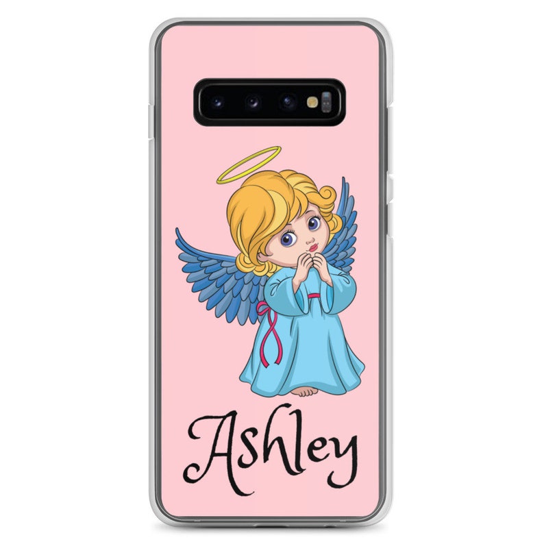 Samsung Case Pink Cute Angel Personalized phone case Pink, Angel, Ashley, Personalized Name on the case, ASHLEY image 3