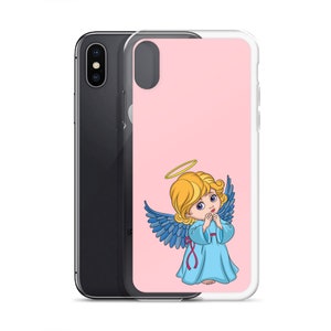 Phone Case Pink Cute Angel Personalized phone case Pink, Angel with room for pop socket image 1