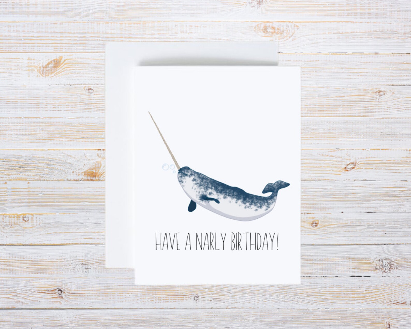 Narwhal Birthday Card Have a Narly Birthday Narwhal | Etsy