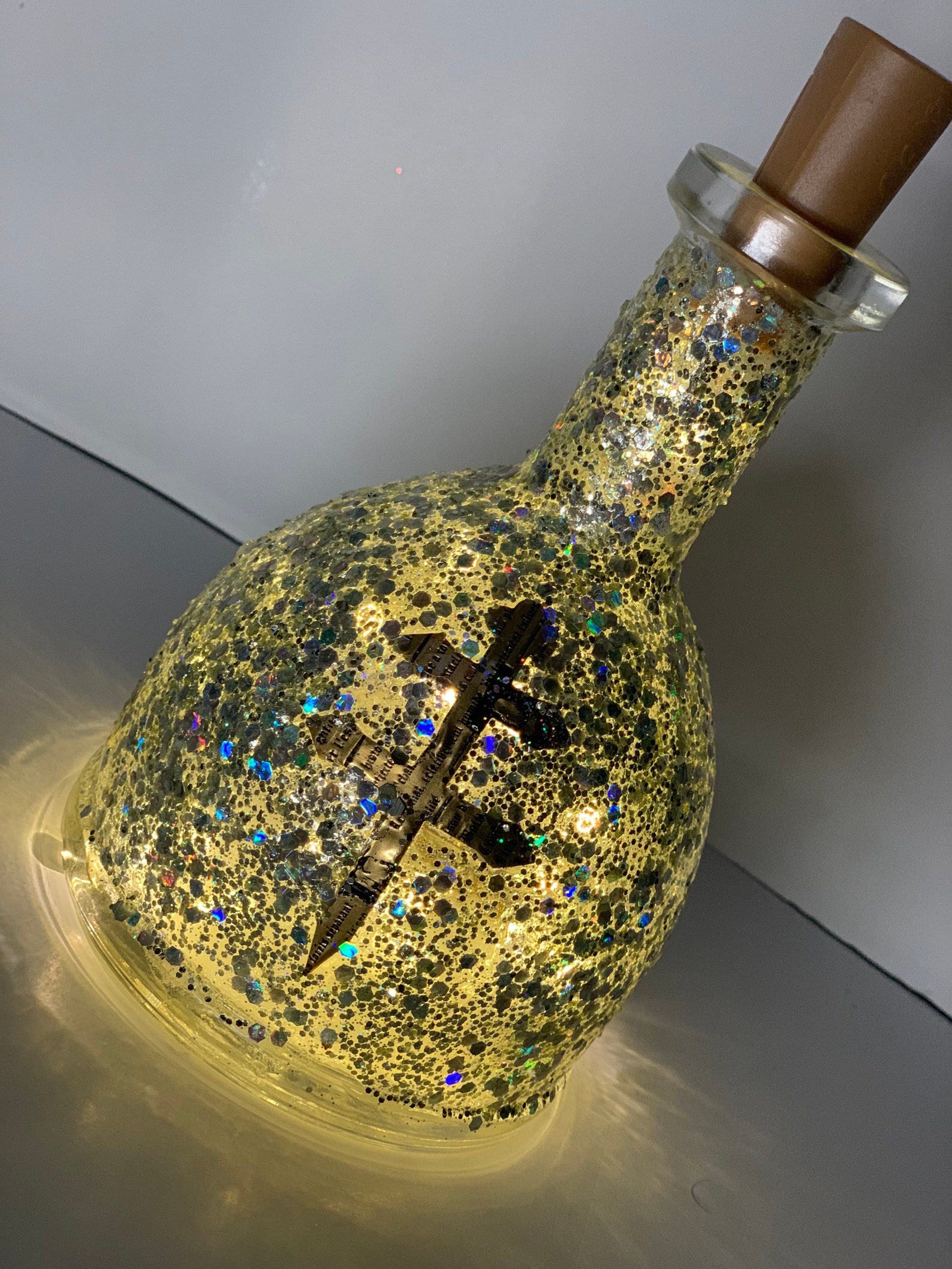 Dussè Silver Glitter Led Lamp/night Light Home Decor Etsy