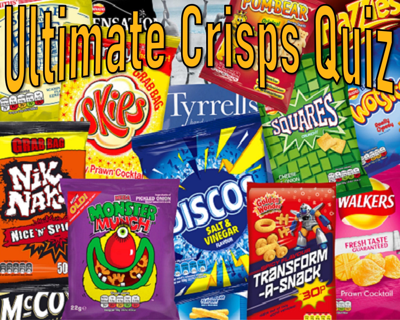 Crisps Themed Pub Quiz, Trivia Quiz, Virtual Screenshare Presentation