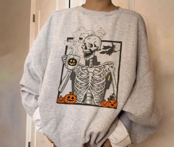 Hot Coffee Skeleton Shirt Skeletons Happy Halloween Halloween | Etsy