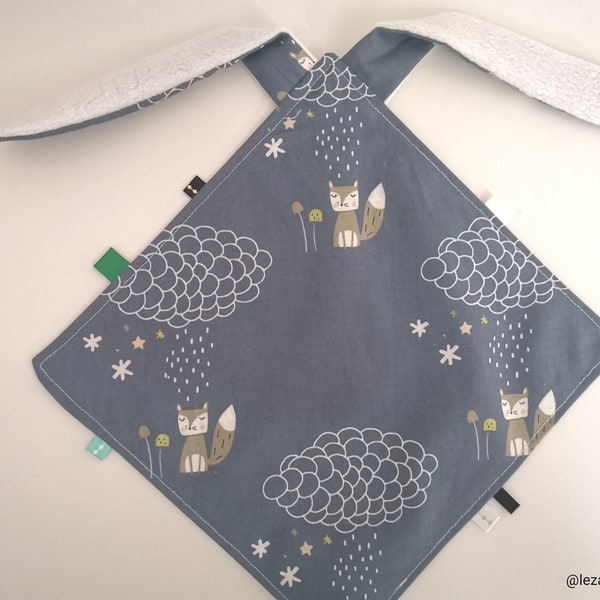 Doudou flat Renard - Doudou cotton label - Handmade - France