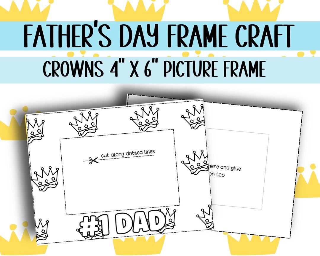 DIY Gift for Dad, Coloring Page, Personalized Picture Frame Craft ...