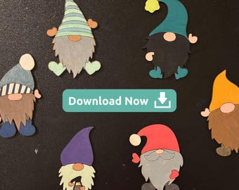Pacchetto Gnome SVG: file tagliati al laser multistrato (download immediato)