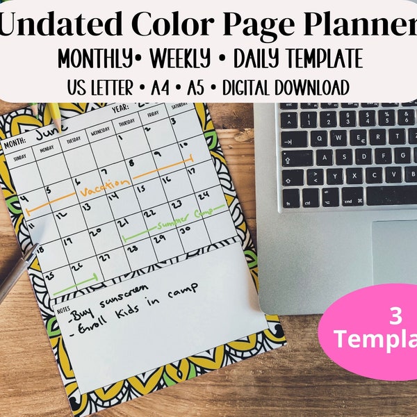 Coloring Desk Calendar - Etsy