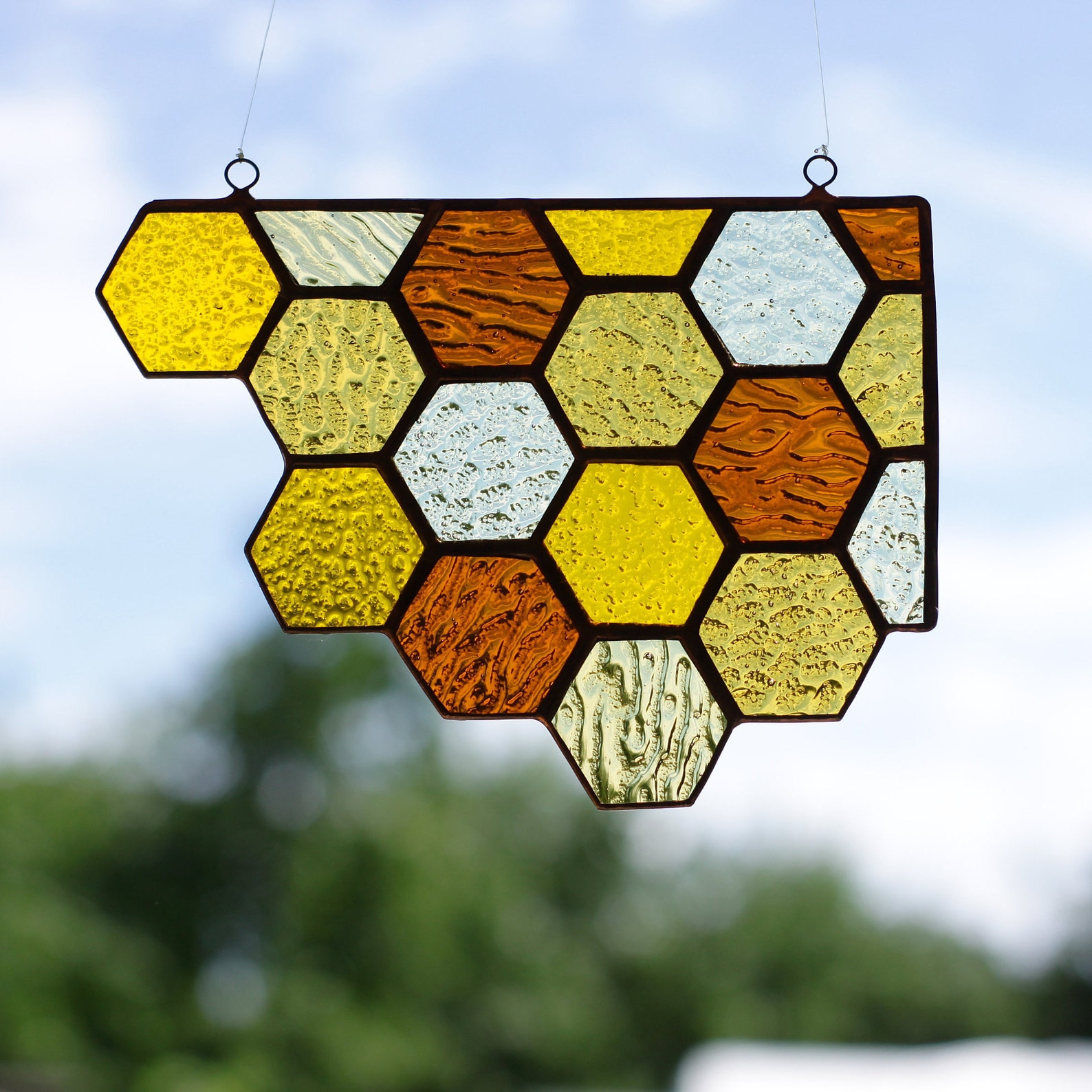 Suncatcher Stained glass corner panel Window Etsy