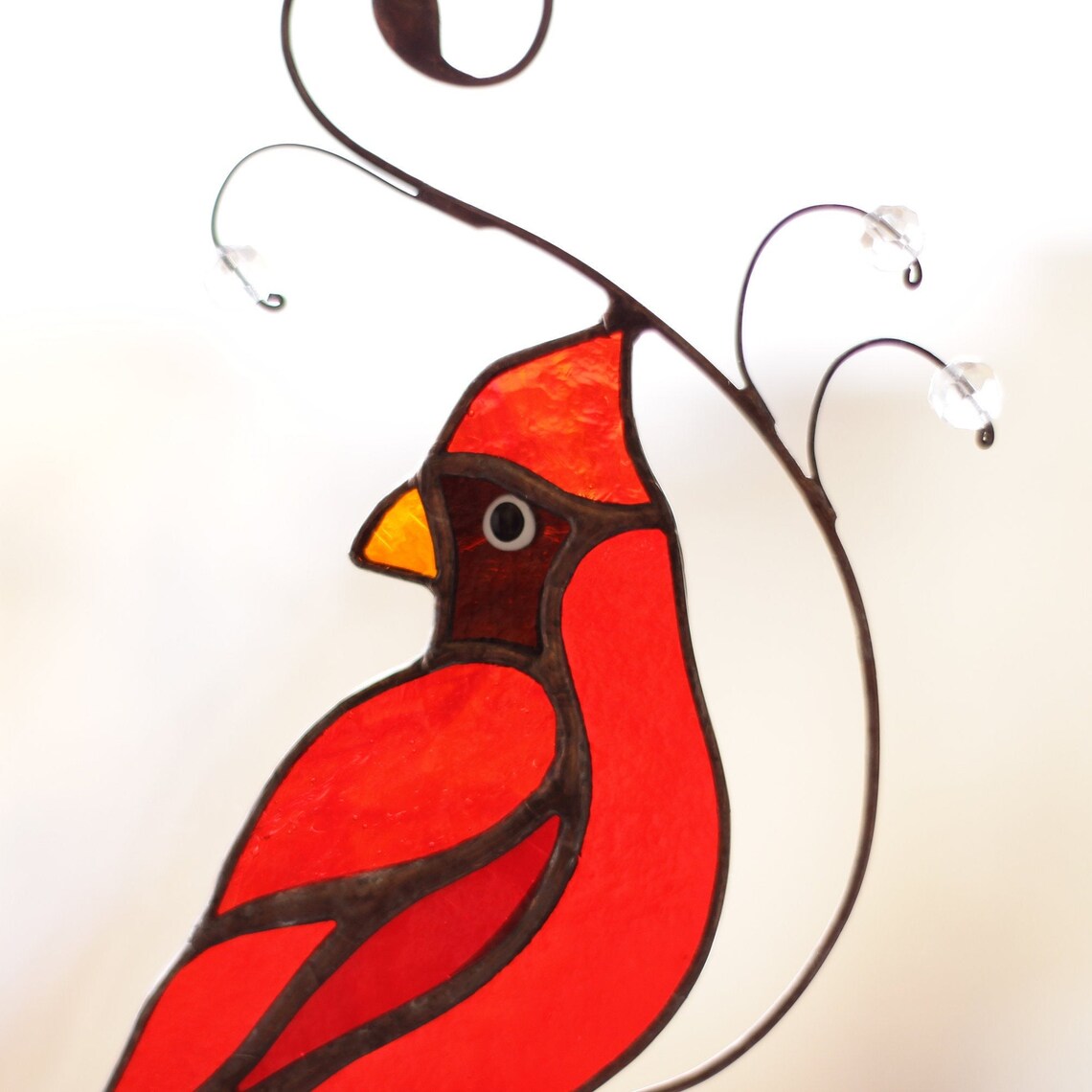 Red Cardinal Stained Glass bird Christmas gift Sun Catcher Etsy