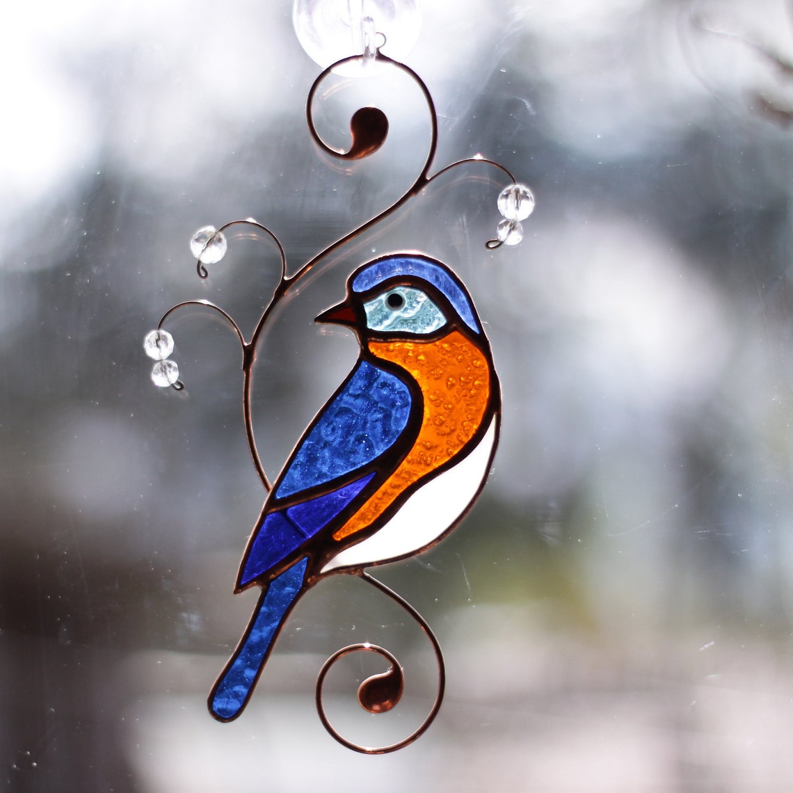 Bluebird stained glass bird window hangings suncatcher bird Etsy