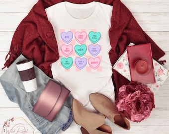 Anti Valentines conversation hearts PNG, conversation hearts png, valentines day png, valentines day shirt png