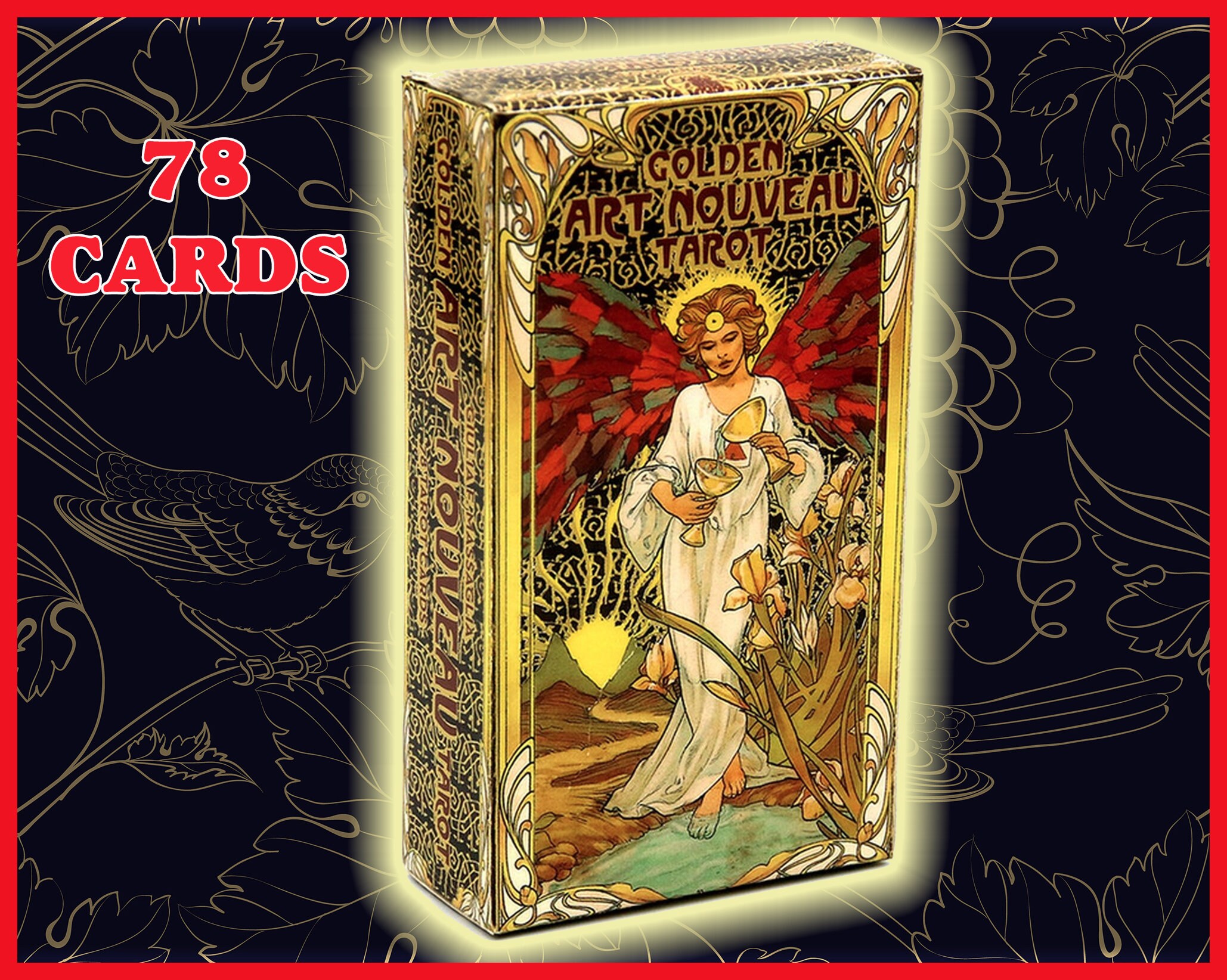 Golden Art Nouveau Tarot Deck 78Pcs Tarot Cards Size Etsy