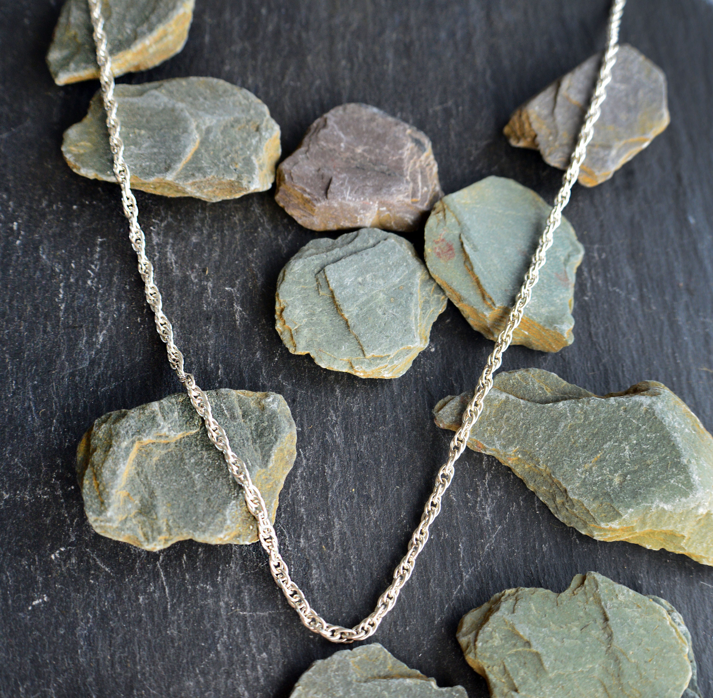 Rope Necklace 925 Silver. 3mm Rope Style Necklace Etsy UK