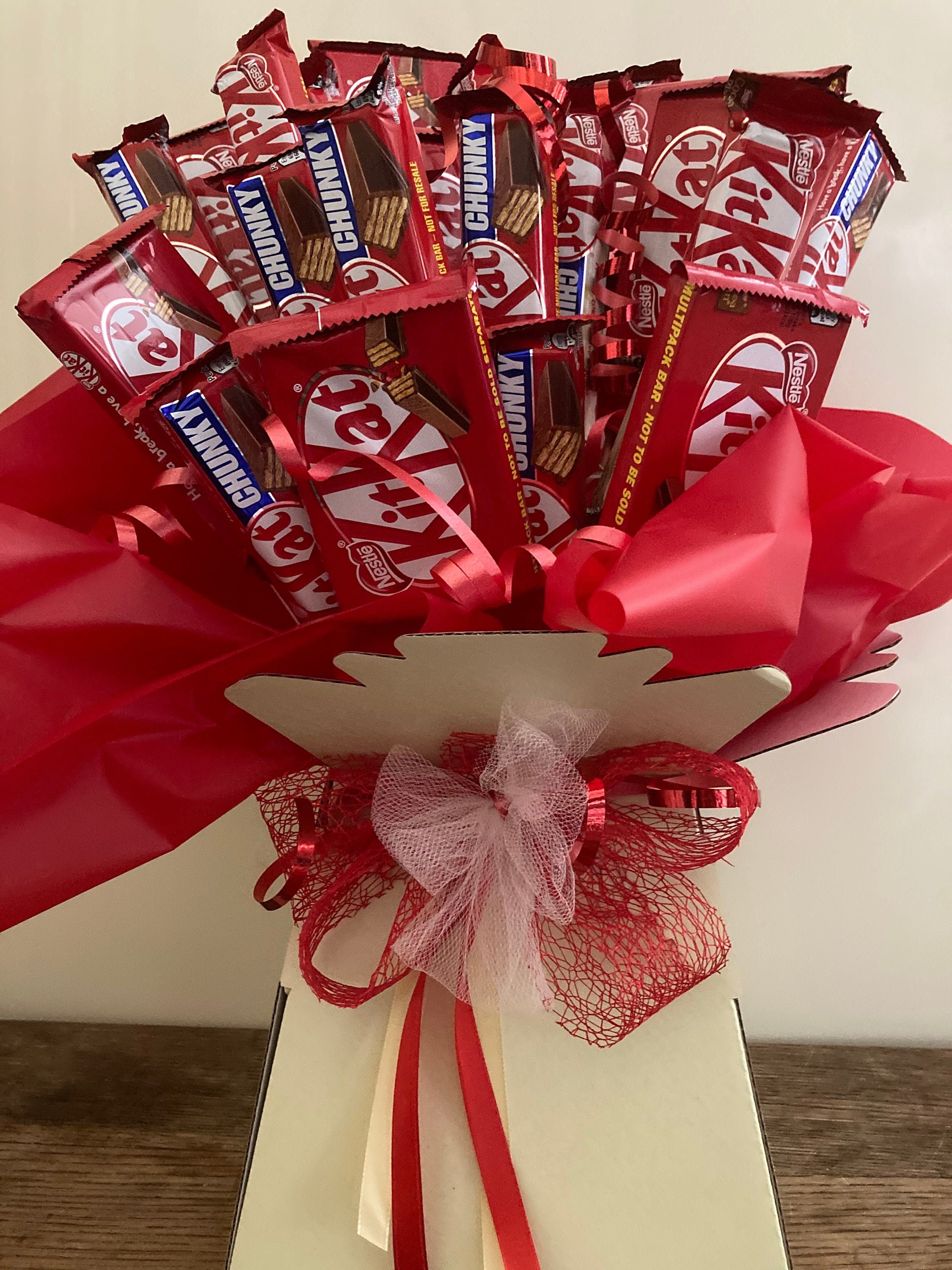 Chocolate bouquet Kitkat Personalise the box Kids Adults Etsy