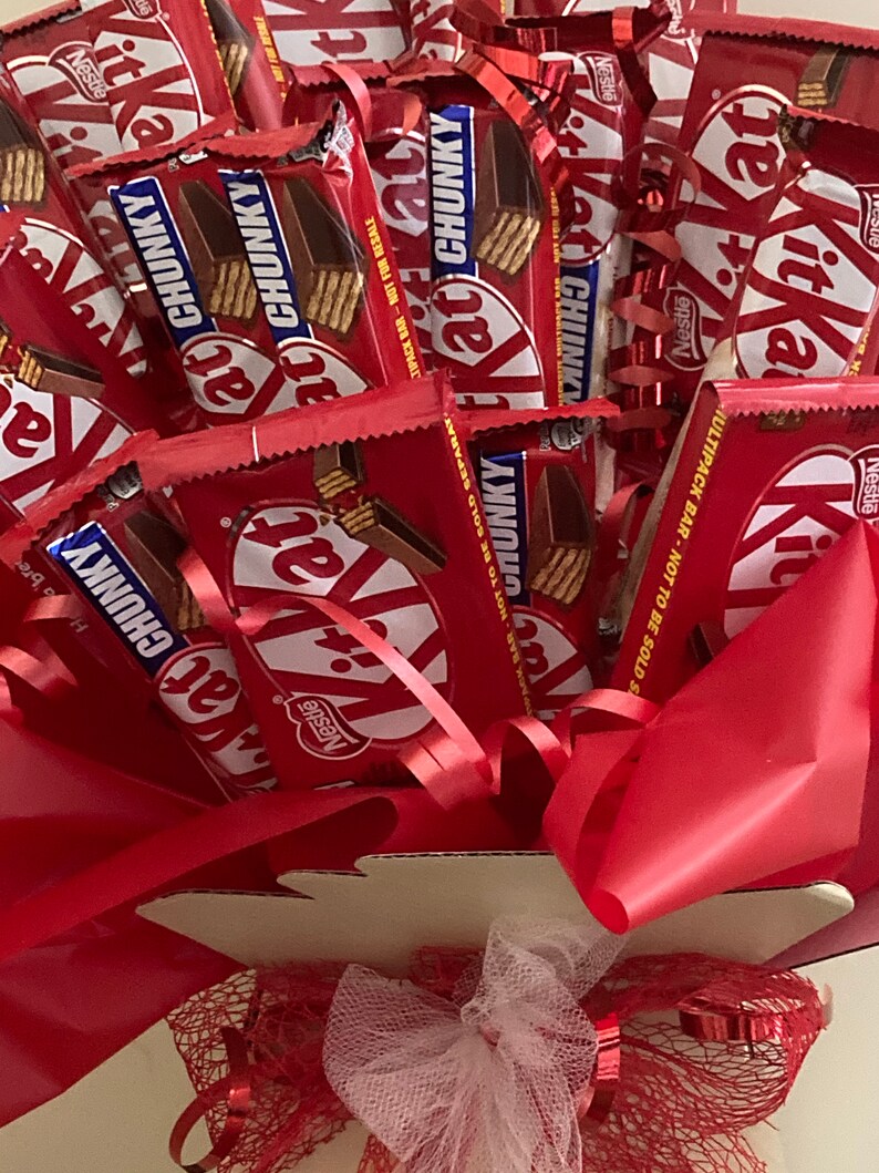 Chocolate bouquet Kitkat Personalise the box Kids Adults Etsy