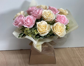 Soap Flower Arrangement, Bouquet Of Soap Roses, Scented Soaps, Bath Petals, Flower Soap, Decorative Flowers, Flower Candles