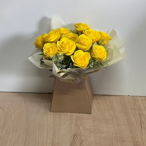 Yellow Rose Floral Soap Bouquet, Handmade Soap Gift Set, Scented Flower Bouquet, Flower Bouquet, Soap Flowers, Gifts For Her, Get Well Soon