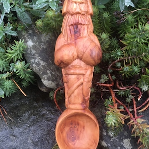 Apple wood Viking spoon handcarved in Wales