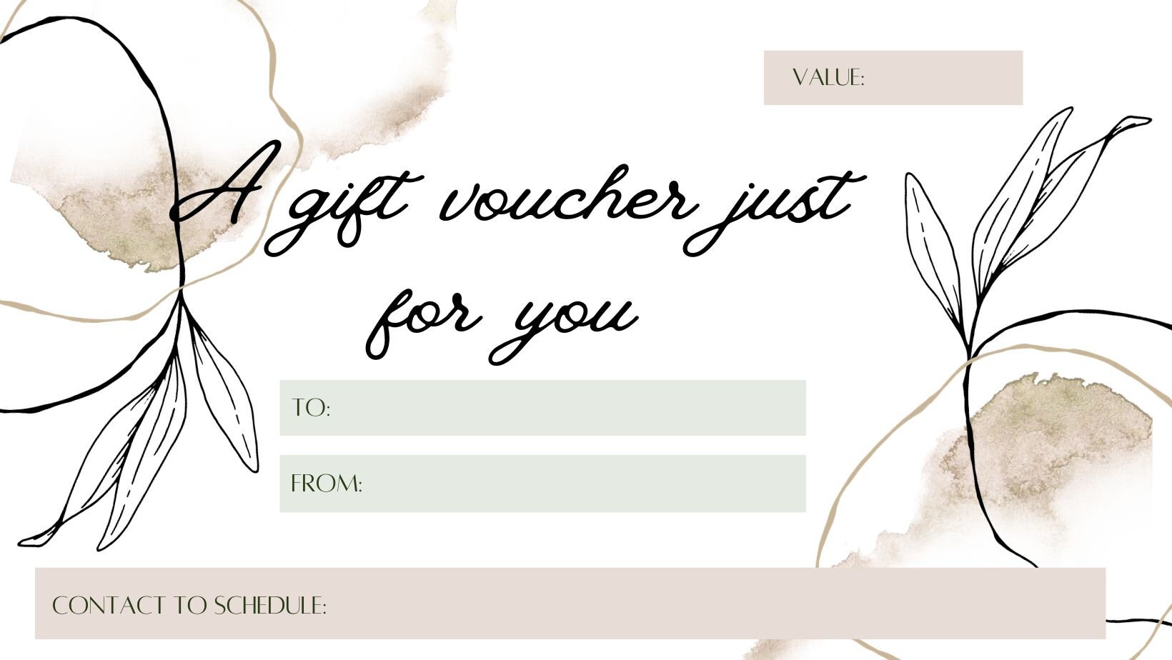 Beautiful Gift Certificate Printable Digital Download Gift Card ...