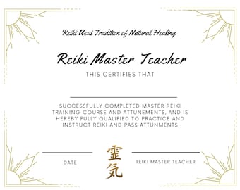 Reiki Master Certificate