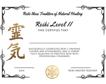 Reiki 2 Certificate