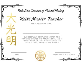 Master Reiki Certificate