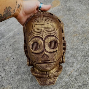 C3PO Tiki Head (Set of 3 Available) : 3D Printed Wall Decor
