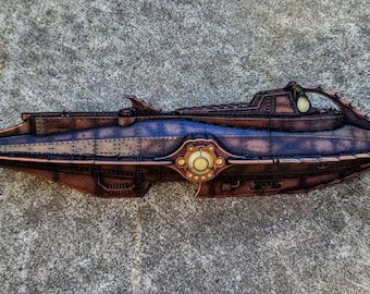 Nautilus Lights 'On' ( up to 3 feet long) , 20000 Leagues Under The Sea Resin Printed Replica