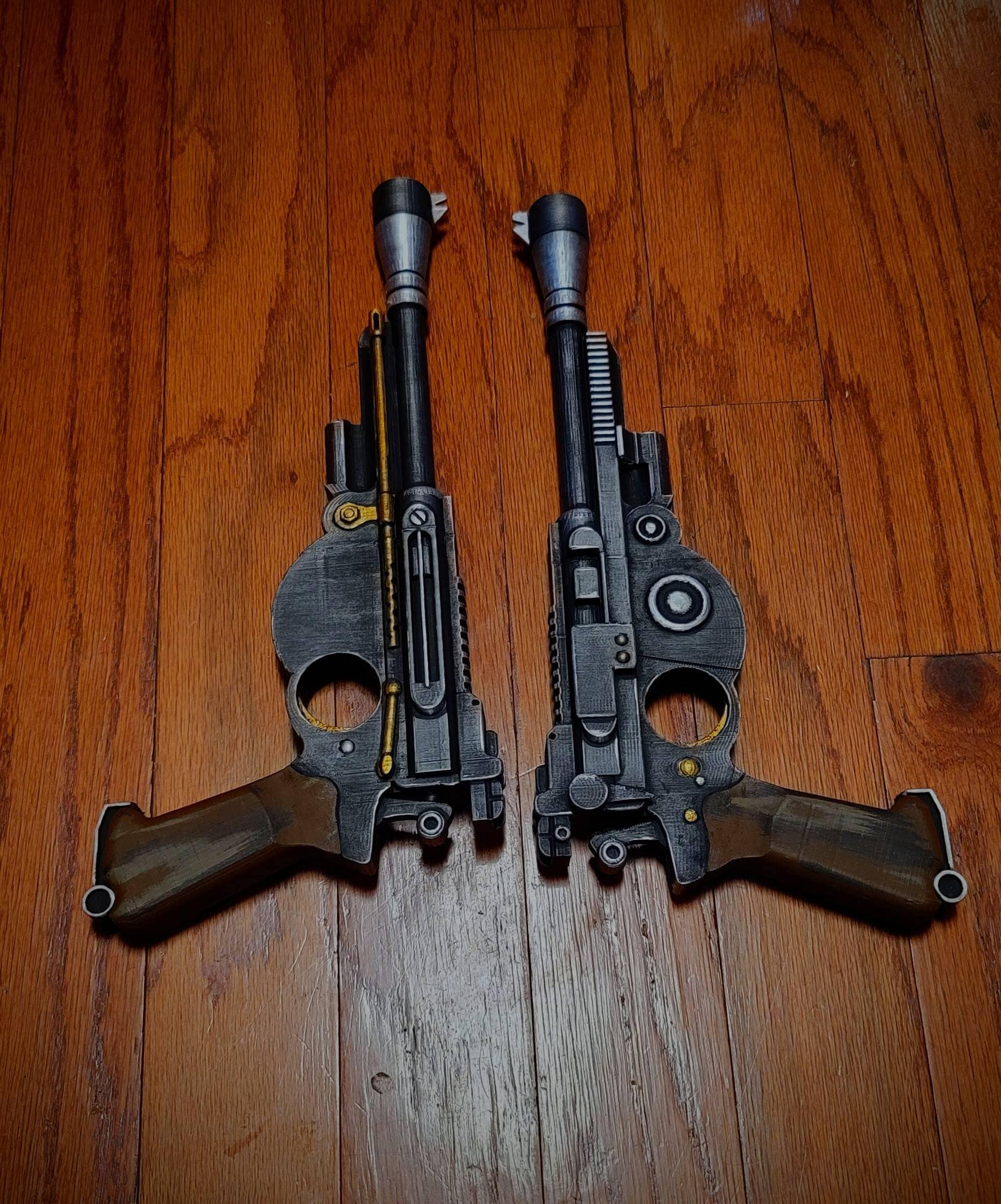 mandalorian flying with blaster