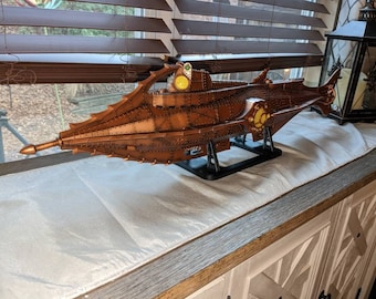 Nautilus Lights 'On' ( up to 3 feet long) , 20000 Leagues Under The Sea Resin Printed Replica