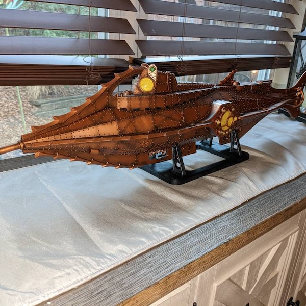 Nautilus Lights 'On' ( up to 3 feet long) , 20000 Leagues Under The Sea Resin Printed Replica