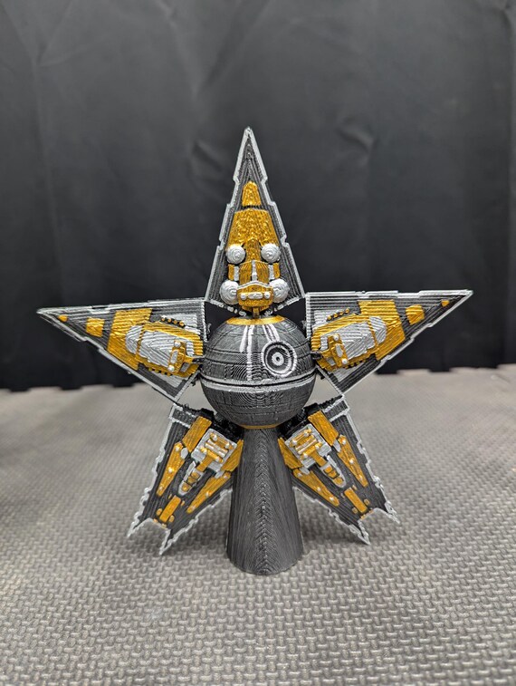 Silver & Gold Star Wars Empire Tree Topper- 'death Star' - Etsy