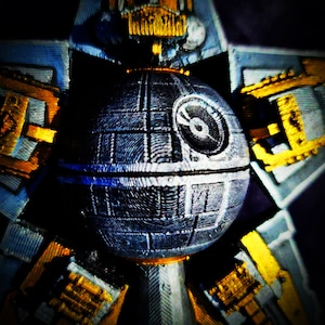 Silver & Gold Star Wars Empire Tree Topper- &#39;Death Star&#39;