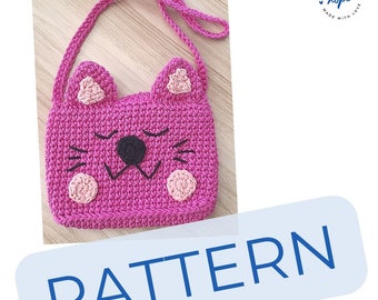 PATTERN Crochet cat phone pouch / purse / bag