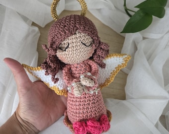 Crochet Amigurumi Angel Doll, Baptism Gift, Home Decor