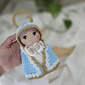 Crochet Blessed Mary, Blessed Virgin Mary amigurumi, Virgin Mary amigurumi doll, Virgin Mary crochet, Holy Mary, Virgin Mary crochet